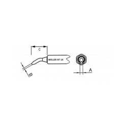 NT 1X grot 0.4 mm, okrągły - zagięty