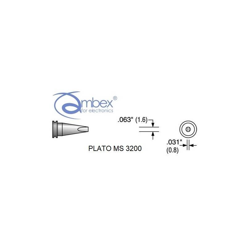 MS 3200 grot lutowniczy 1.6 x 0.8 mm, typ wkrętak