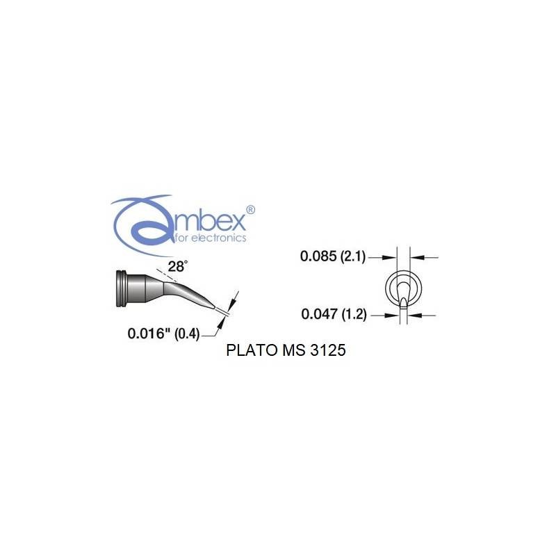 MS 3125 grot lutowniczy 1.2 x 0.4 mm, zagięty, typ wkrętak