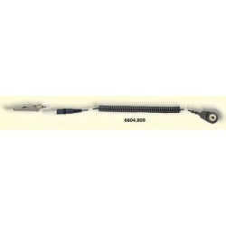 6604.809 Kabel spiralny do opaski metalowej na rękę, zatrzask 4 mm / banan 4 mm
