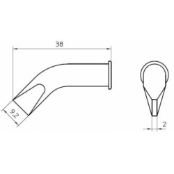 LHT FX grot 9.2 mm, zagięty, typ wkrętak