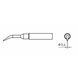 XNT 1SLX grot lutowniczy Ø 0.4 mm, zagięty, okrągły