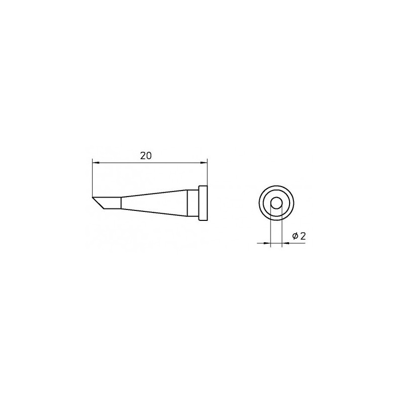 WELLER LT 22CP grot lutowniczy Ø 2.0 mm, ścięty 45°