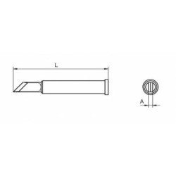XT KN grot lutowniczy 2.0 mm, nóż, 60°