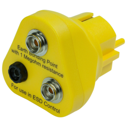 2201.231 Wtyczka uziemiająca zatrzask 2x10 mm, gniazdo bananowe 4 mm
