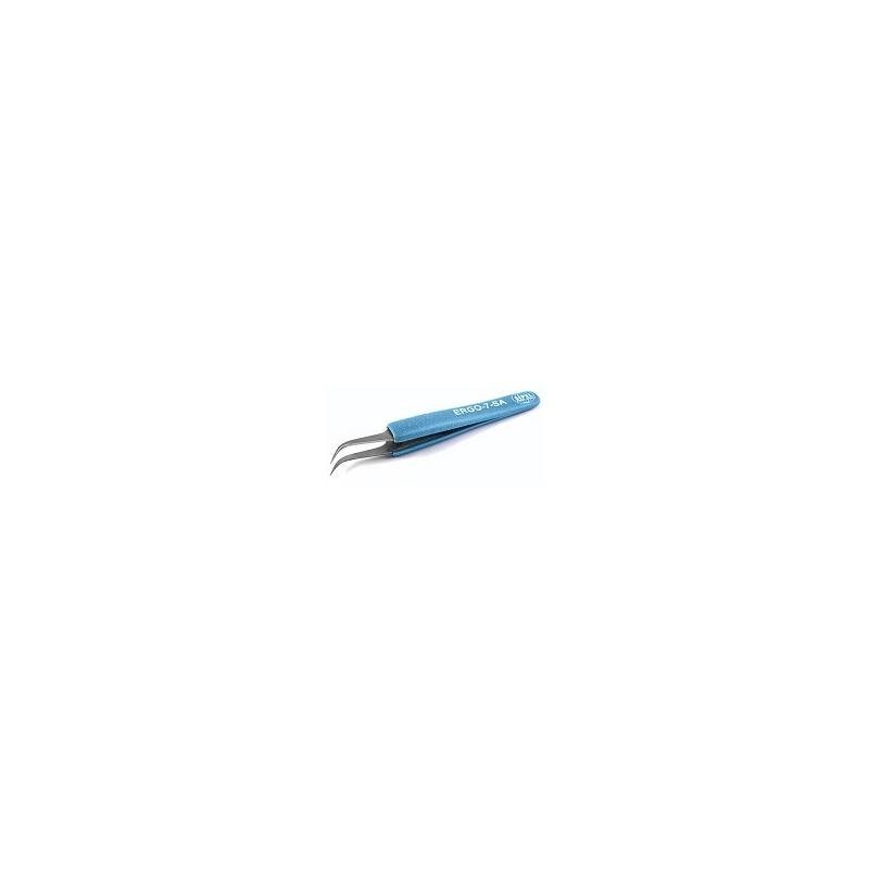 ERGO-7-SA pęseta 115 mm, zagięte precyzyjne końce 0.20 mm, ESD, chwyt SOFT