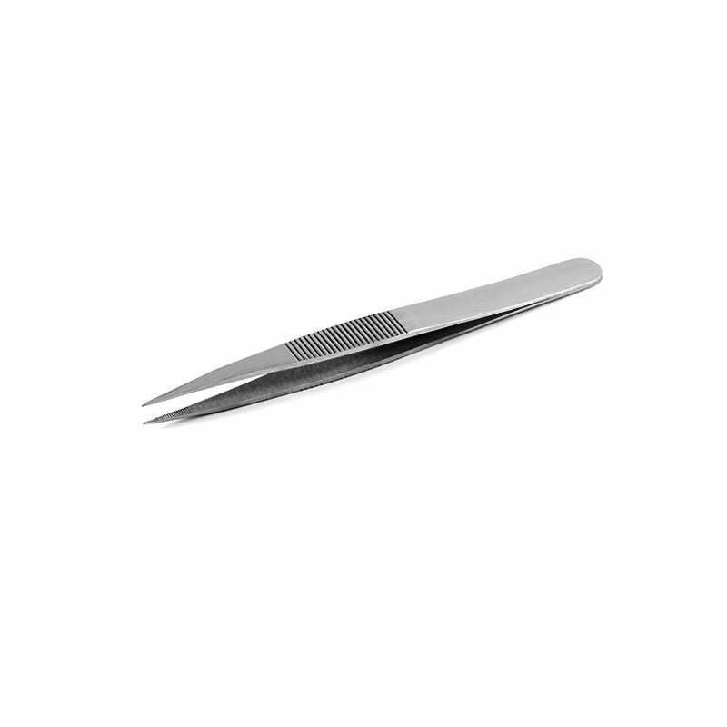 SIPEL OOD-SA pęseta prosta 120 mm, precyzyjne moletowne końce 0.40 mm