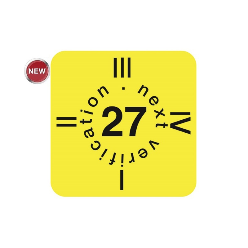 Naklejka samoprzylepna PVC, 15x15 mm, "Następna kontrola 2027"