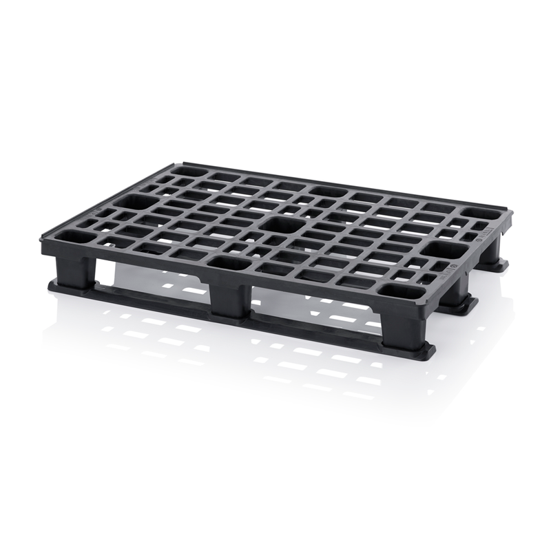 ESD LP 1208K lekka paleta ażurowa ESD 1200 x 800 mm, 3 płozy, krawędź zabezpieczająca