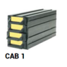 CAB 1 zestaw 4 pojemników 40x20x120 mm, ESD