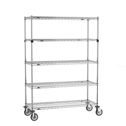 METRO Super Erecta - regał mobilny 5 półek 455x1220 mm, wysokość 1600 mm, koła ESD