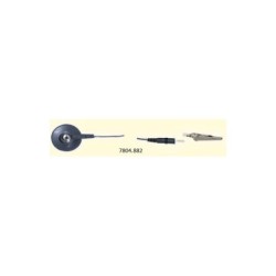 7804.882 Kabel uziemiający 4.0 m, zatrzask (M) 10mm / banan 4 mm-krokodylek