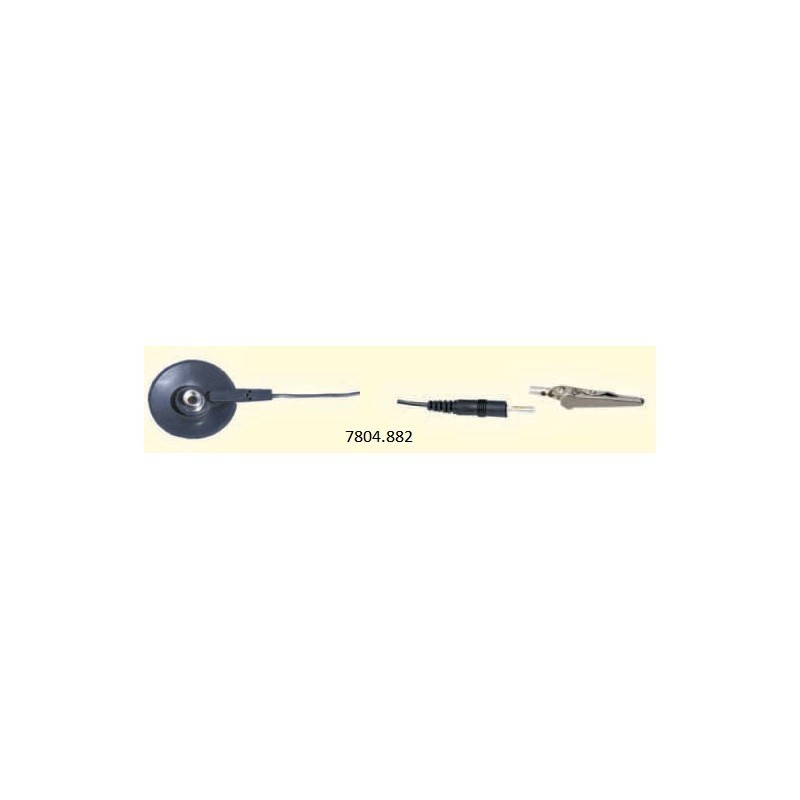 7804.882 Kabel uziemiający 4.0 m, zatrzask (M) 10mm / banan 4 mm-krokodylek