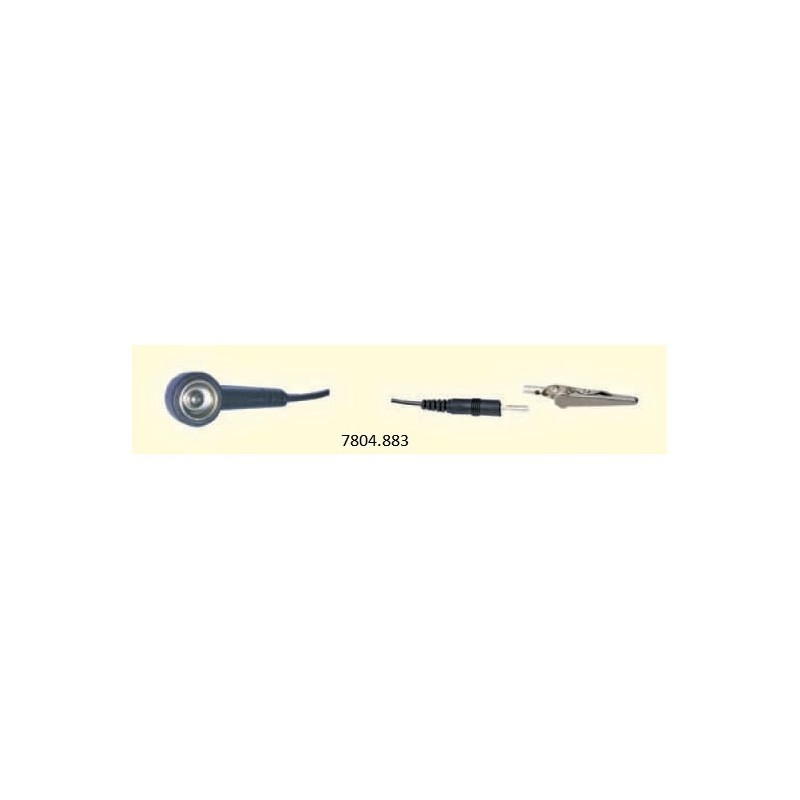 7804.883 Kabel uziemiający 3.3 m, zatrzask 10 mm / banan 4 mm