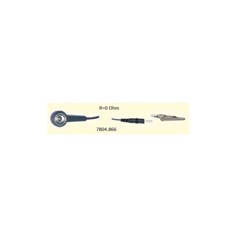 7804.866 Kabel uziemiający 3.3 m, zatrzask 10 mm/ banan 4 mm 7804.866 Kabel uziemiający 3.3 m, zatrzask 10 mm/ banan 4 mm