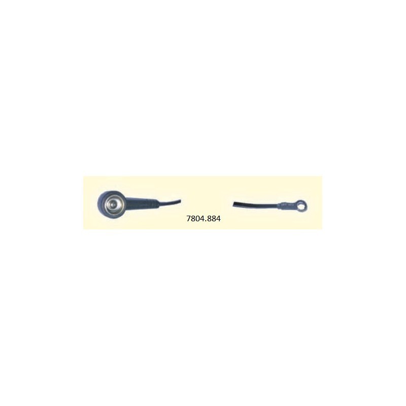 Kabel uziemiający 3.3 m, zatrzask 10 mm / oczko 5 mm Kabel uziemiający 3.3 m, zatrzask 10 mm / oczko 5 mm