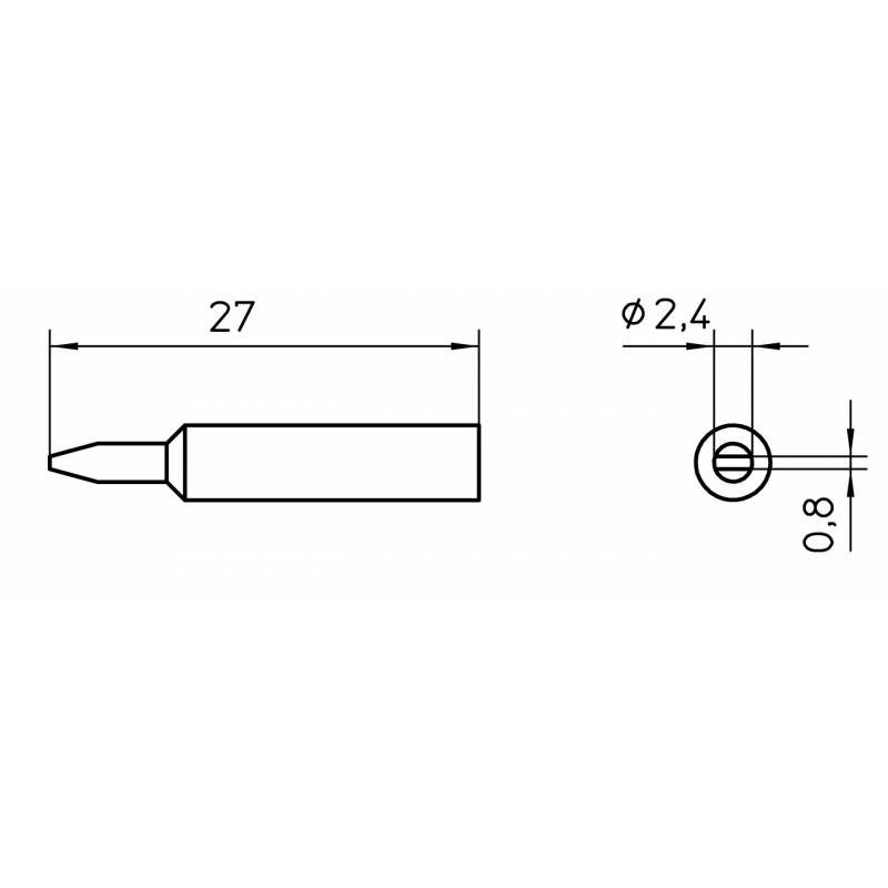 XNT B grot lutowniczy 2.4 x 0.8 mm, typ wkrętak