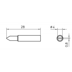 XNT D grot lutowniczy 4.0 x 0.8 mm, typ wkrętak