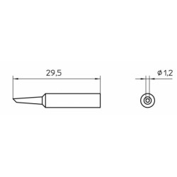 XNT 4 grot lutowniczy Ø 1.2 mm, jednostronnie ścięty 45°