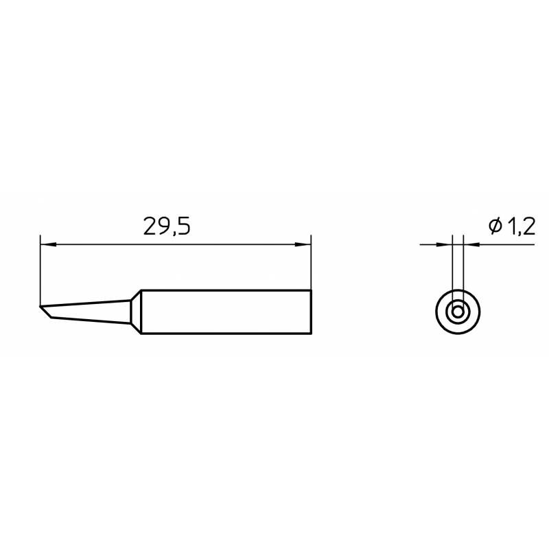 XNT 4 grot lutowniczy Ø 1.2 mm, jednostronnie ścięty 45°