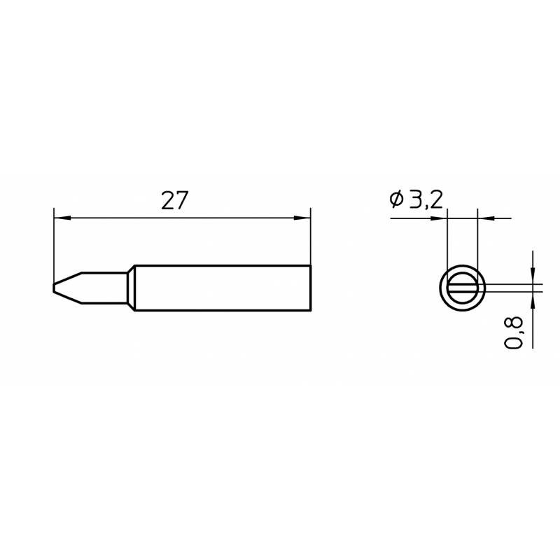 XNT C grot lutowniczy 3.2 x 0.8 mm, typ wkrętak
