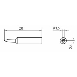 XNT A grot lutowniczy 1.6 x 0.4 mm, typ wkrętak