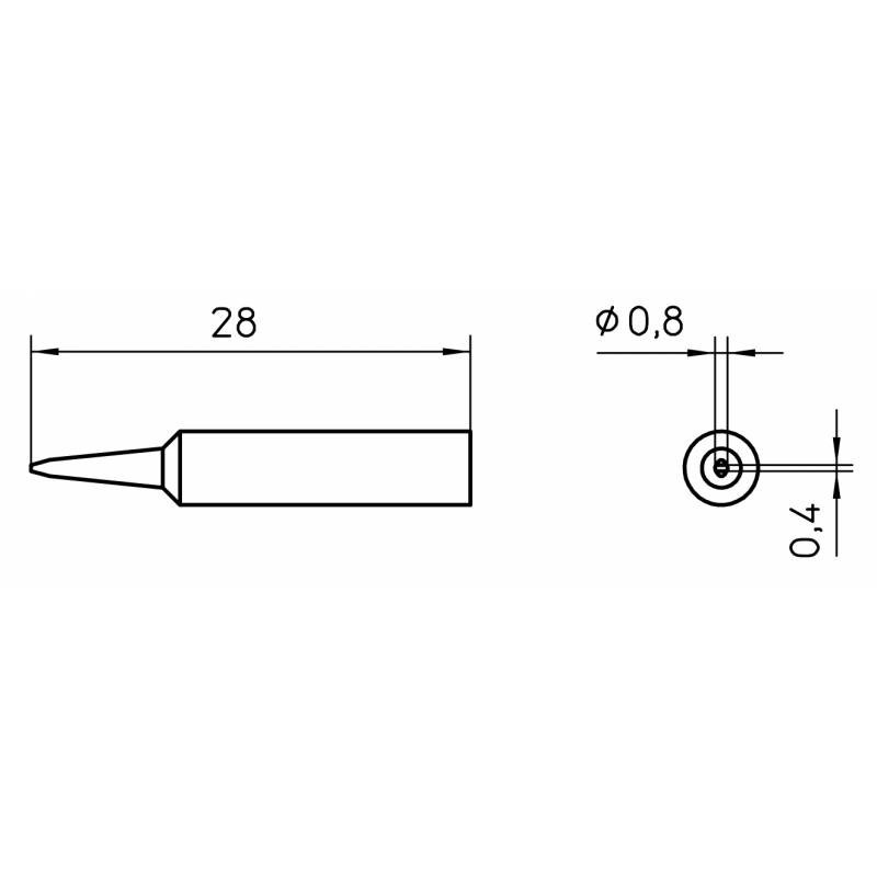 XNT H grot lutowniczy 0.8 x 0.4 mm, typ wkrętak