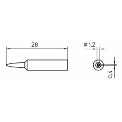 XNT K grot lutowniczy 1.2 x 0.4 mm, typ wkrętak