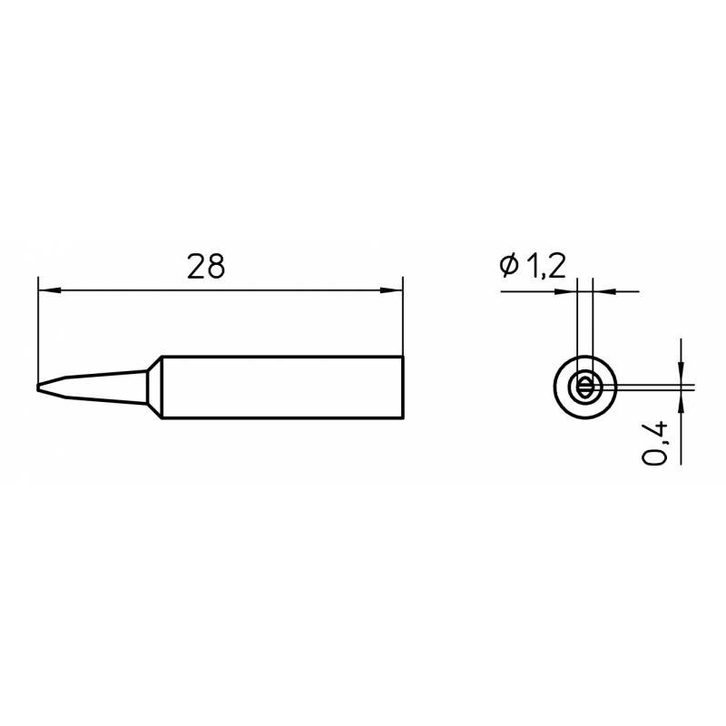 XNT K grot lutowniczy 1.2 x 0.4 mm, typ wkrętak