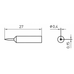 XNT 1SC grot 0.4 x 0.15 mm, typ wkrętak