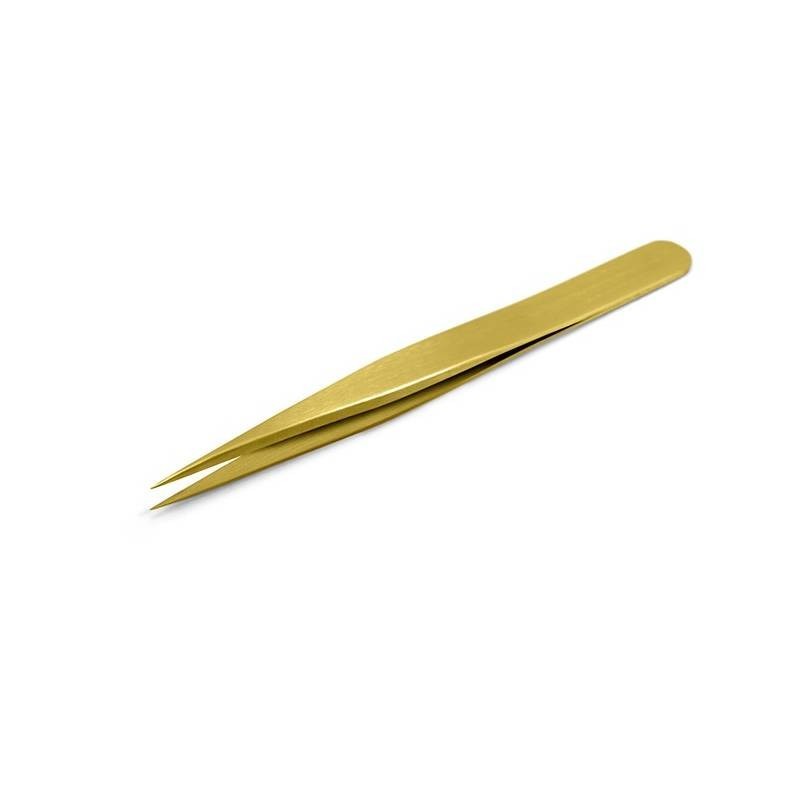 SIPEL 3-BRASS pęseta 120 mm, proste precyzyjne końce 0.40 mm, mosiądz