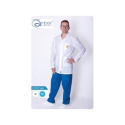 Fartuch ESD do CLEANROOM, materiał CR10, długość 1/2