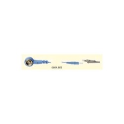 6604.803 Kabel spiralny 2.5 m, zatrzask 10 mm / banan 4 mm