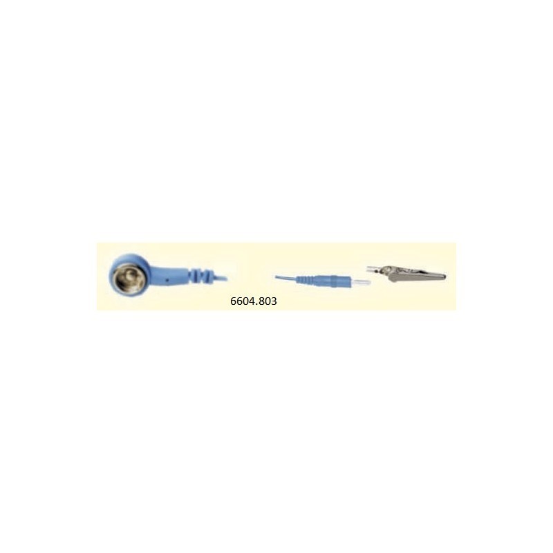 6604.803 Kabel spiralny 2.5 m, zatrzask 10 mm / banan 4 mm