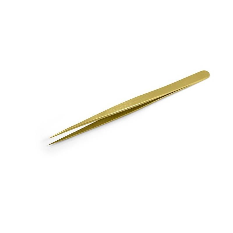 SIPEL SS-BRASS pęseta 135 mm, proste precyzyjne końce 0.50 mm, mosiądz