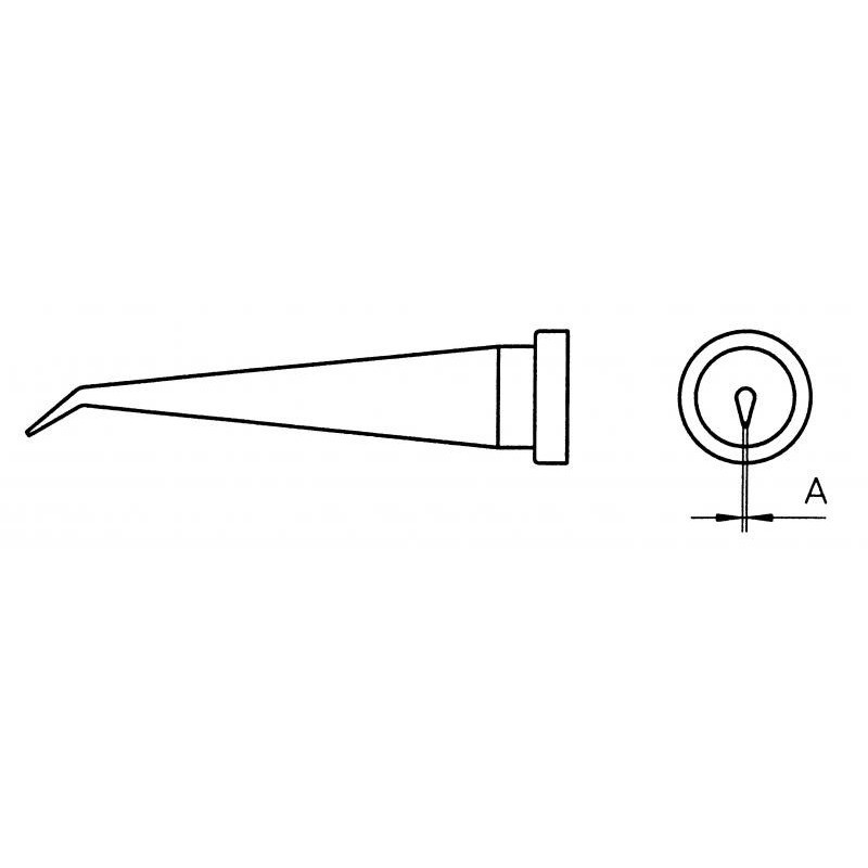 LT 1LX grot lutowniczy Ø 0.2 mm, stożek, zagięty 35°
