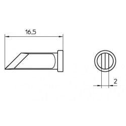 WELLER LT KNSL grot lutowniczy 2.0 mm, ścięty 45°, nóż