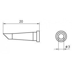 WELLER LT 33CP grot lutowniczy Ø 3.0 mm, ścięty 45°