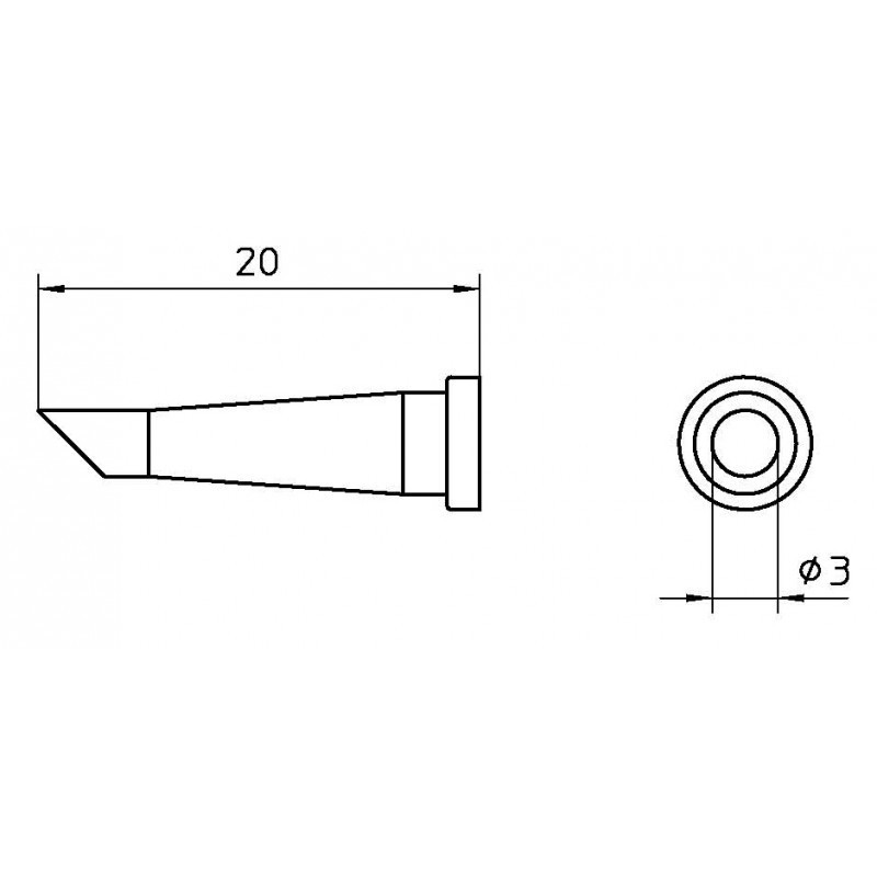 WELLER LT 33CP grot lutowniczy Ø 3.0 mm, ścięty 45°