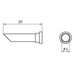 LT 44CP grot lutowniczy Ø 4.0 mm, ścięty 45°