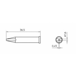 XT ASL grot lutowniczy 1.6 x 0.45 mm