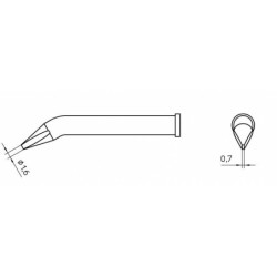 XT AX grot lutowniczy 1.6 x 0.7 mm, zagięty 30°