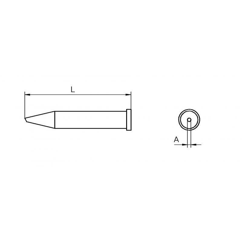 XT F grot lutowniczy 1.2 mm, jednostronnie ścięty 30°