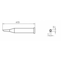 XT GW3 grot lutowniczy 0.8 / 0.9 mm, mini fala