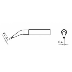 XNT HX grot lutowniczy 0.8 x 0.4 mm, zagięty 30°, typ wkrętak