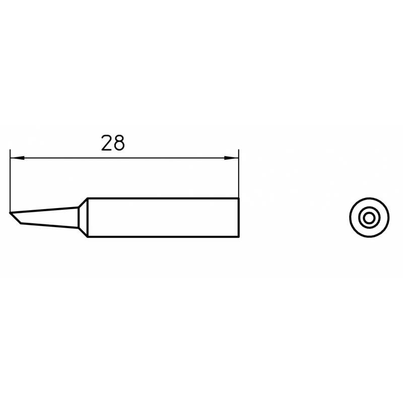 XNT F grot lutowniczy Ø 1.2 mm, jednostronnie ścięty 45°