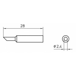 XNT BB grot lutowniczy Ø 2.4 mm, jednostronnie ścięty 45°