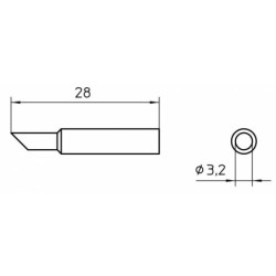 XNT CC grot lutowniczy Ø 3.2 mm, jednostronnie ścięty 45°
