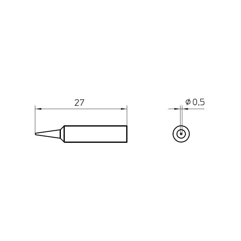 XNT 1 grot lutowniczy Ø 0.5 mm, stożek