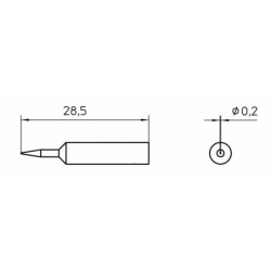 XNT 1S grot lutowniczy Ø 0.2 mm, okrągły